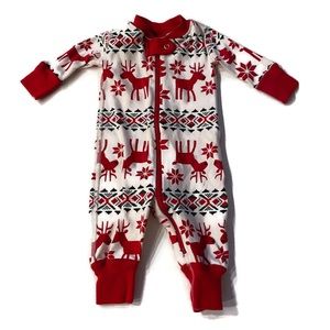 Hanna Andersson Dear Deer Unisex Holiday Christmas Zip Baby Pajamas 6-12